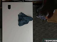 Lily Adams, Hot Teen With Small Tits, Caught Shoplifting And Gets Pov Blowjob From Big Cock Police!