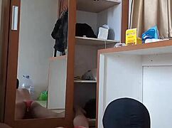 Sexy Gay Wearing Red Cd And Mask Play Anal With Toys Underwear Dildo Ladyboy