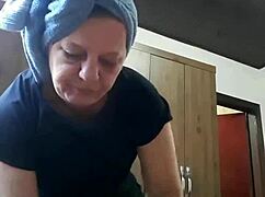 BBW Slut Strips in Shower, Teasing POV with Lingerie Undressing