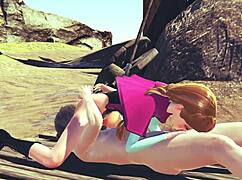 honeyselect2 anna frozen sucks big cock in anime sex