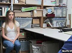 Shoplifting Blonde Teen Sucks Hardcore in Shop Oral Session