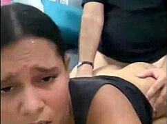 Mother's friend shows thongs to provoke.