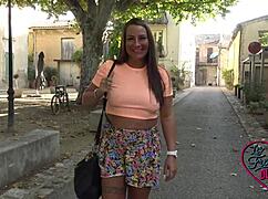 mila, a curvy belgian brunette, gets naughty with her big tits and ass