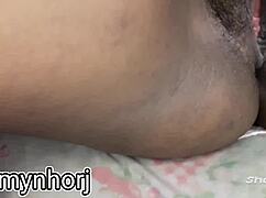 Latina Novinha's Shaved Pussy Stretched Wide by Friend's Massive Tool in Hot Action.