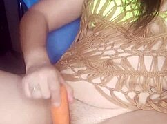 Enjoying Delicious Pleasure With My Carrot In The Outdoor Setting