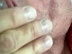 I watch from behind as he gags on my hairy cock