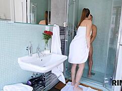 Rim4k Guy Stops Shower for Girlfriend Craving to Lick His Ass