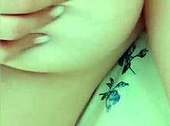 Busty babe teases big nipples while parents sleep nearby! 📸