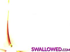 Selena passionately swallows big cock deep.