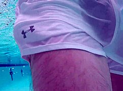 Xnxxjohn as pool boy in see thru outfit 😏 Big cock action underwater!
