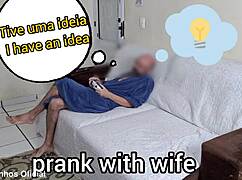 is the cuckold's friend in the closet while his wife rests blindfolded?