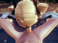 Genshin Impact Hentai POV Fischl Blowjob with Cum on Face