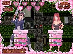 Harem game episode with farmer's daughter and furry dildo