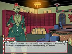 Wow, the boss has a huge cock in this hentai game!