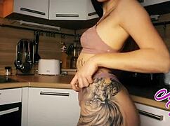 Asian babes in stockings masturbate standing for orgasmic pleasure