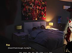 milf in cartoon gives blowjob to young guy in game