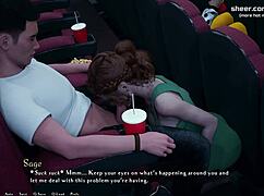 Watch this 18yo redhead get a public blowjob and creampie in the cinema
