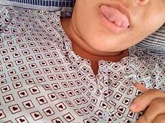 naughty girl moans while masturbating her wet pussy in the bedroom