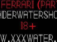 is mia ferrari, that super hot russian brunette teen, posing in red lingerie by the pool underwater?