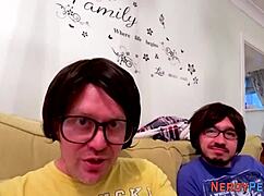 uhh, i tricked this nerd into a sloppy blowjob, didn't i?