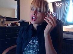 Sandi Squirts Smoking Brown Cork Cigarettes