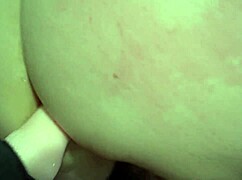 Femdom pegging and spanking leads to standing cumshot