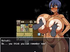 tanned girl natsuki in hentai game ep 29 craves huge bukkake. she strokes his hard cock for epic cumshots.