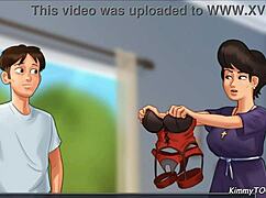 Summertime saga church milf caught fucking with police baton. dirty masturbation and orgasm in sexy scene