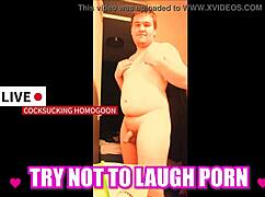 try not to laugh while sucking that silly gay cock, you funny homogoon