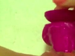 Eighteen-year-old explores new toy privately.