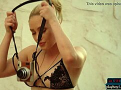 naturally curvy blonde milf babe snaps selfies outside