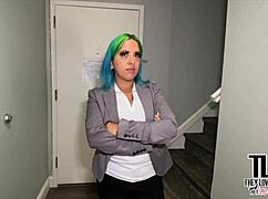 Hotel manager Spanish Barbie gives blowjob and fucks big black cock in POV