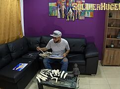 Best friend's latina girlfriend seduces me for sloppy unprotected penetration and cum inside