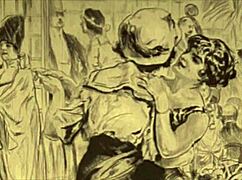 Bold vintage erotic cartoon illustration.