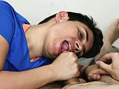 Improvised POV Blowjob with Cum in Mouth by Couple