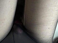 Thigh fucking in pantyhose cumshot