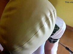 laura in heels gets amateur pov facial