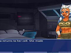 Hey, check out this Star Wars cosplay where the orange trainer slut gives a blowjob and gets dominated in BDSM 😈