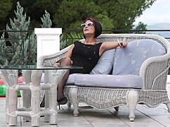 Milf gets busted masturbating with big cock!