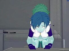 Toru hagakure and kaoruko awata have intense sex with izuku midoriya in my hero academia hentai.