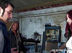 Black and white girls have fun white two guys