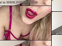 Bimbo Goddess In Lingerie Obsesses Over Huge Tongue Fetish