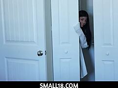 Bratty 18+ tease Sadie Pop gives handjob to Sergeant Miles!