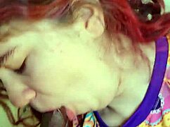 Skinny Young Girl Next Door Gives Sloppy Head and Swallows Cum from Monster Cock.