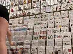 Laina Marie Casually Strips Nude In Store While Shopping, Flaunting Big Ass And Shaved Pussy