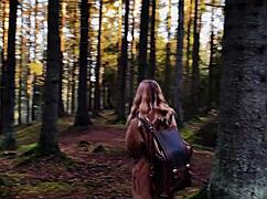 Couple gets lost in wonderland with public deepthroat and cum in outdoor setting.