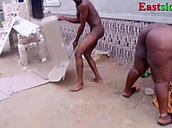 i roughly finger and ride that big black cock outdoors for a deep creampie