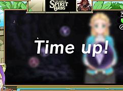 in legend of spirit orbs, blonde gets rough blowjob and cumshot