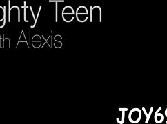 This young teen spreads her legs wide for some solo fingering with toys