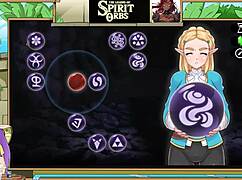 in legend of spirit orbs, blonde gets rough blowjob and cumshot